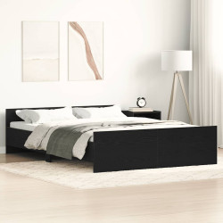 Estrutura de cama sem colchão, carvalho preto, 120x190 cm, madeira engenheirada