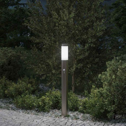 Luminária de poste com sensor, 80 cm, aço inoxidável, IP44