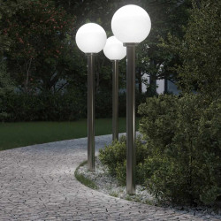 Luminárias de balizamento com sensor, 3 unidades, 120 cm, aço inoxidável, IP44