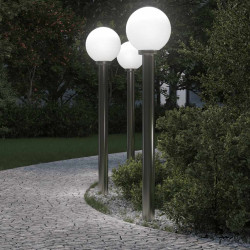 Luminárias de balizador, 3 peças, 120 cm, aço inoxidável, IP44