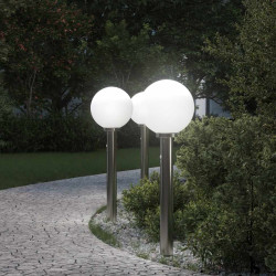 Luminárias de balizamento com sensor, 3 unidades, 80 cm, aço inoxidável, IP44