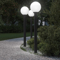 Luminárias de poste, 3 unidades, 120 cm, pretas, IP44