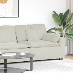 Módulo de extremidade de apoio de braço para sofá modular com almofadas, cor creme, 100 cm