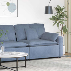 Módulo de extremidade de apoio de braço para sofá modular com almofadas, azul, 100 cm