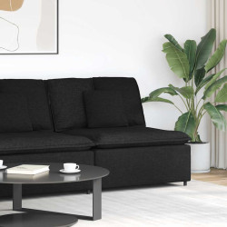 Módulo central para sofá modular com almofadas, preto, 100 cm