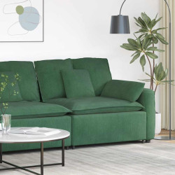 Módulo de extremidade de apoio de braço para sofá modular com almofadas, verde escuro, 100 cm