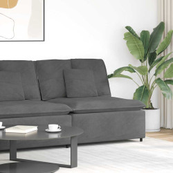 Módulo central para sofá modular com almofadas, cinza escuro, 100 cm