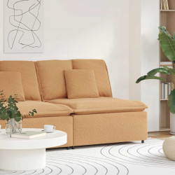 Módulo central para sofá modular com almofadas bege 100 cm