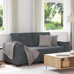 Sofá de 2 lugares cinza escuro 180x78x84 cm em veludo