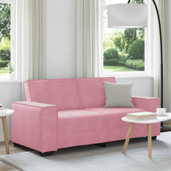Sofá de 2 lugares rosa, 180x78x84 cm, veludo