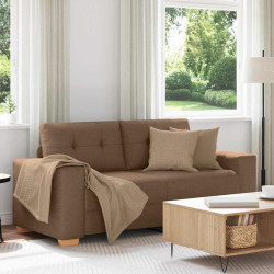 Sofá de dois lugares marrom, 180x77x82 cm, em tecido