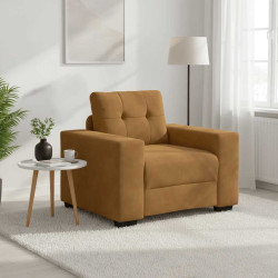 Poltrona de veludo marrom 100x78x80 cm