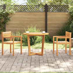 Mesa de jantar redonda para jardim, ø90x75 cm, em madeira maciça de acácia