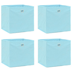Caixas arrumação 4 pcs 28x28x28 cm tecido-não-tecido azul-bebé