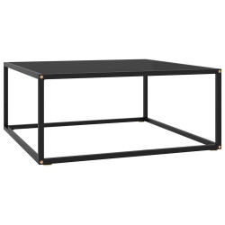 Mesa de centro 80x80x35 cm vidro preto