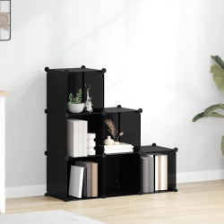 Organizador de arrumação com 6 cubos PP preto