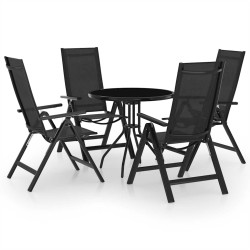 5 Pcs conjunto de bistrô preto e antracite