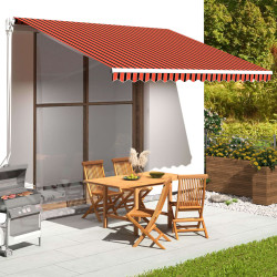 Tecido de substituição para toldo laranja e castanho 400x350 cm poliéster