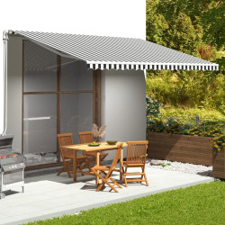 Tecido de substituição para toldo antracite e branco 500x300 cm poliéster