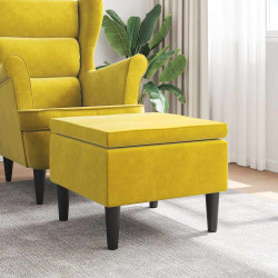Banco com pernas de madeira veludo amarelo