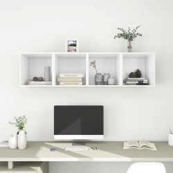 Armários de parede 4pcs 37x37x37 cm derivados de madeira branco