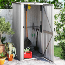 Abrigo de jardim 118,5x97x209,5 cm aço galvanizado cinzento