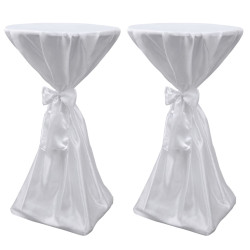Toalha de mesa com fita, 60 cm / 2 peças, branca