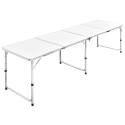 Mesa dobrável, para campismo, de altura ajustável, em aluminio