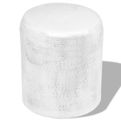 Mesa de apoio/banco em alumínio martelado, prateado