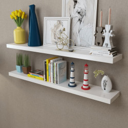 Prateleiras de parede para livros/dvd MDF branco