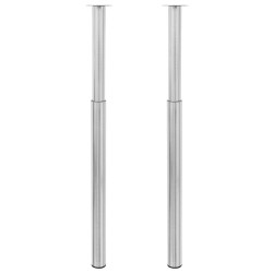 2 Pernas de mesa telescópicas aço inoxidável, 710 mm-1100 mm