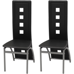 Cadeiras de jantar 2 pcs couro artificial preto