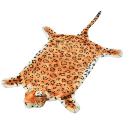 Tapete leopardo de pelúcia, 139 cm, castanho
