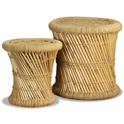 Bancos 2 pcs bambu e juta