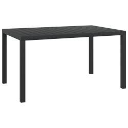 Mesa de jardim em alumínio e wpc 150x90x74 cm preto