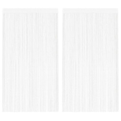Cortinas de fios 2 pcs 140x250 cm branco