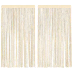 Cortinas de fios 2 pcs 100x250 cm creme