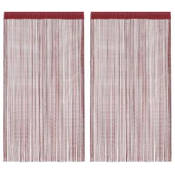 Cortinas de fios 2 pcs 140x250 cm bordô