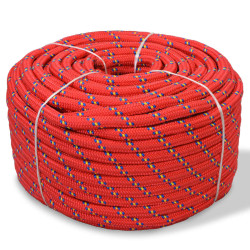 Corda náutica em polipropileno 10 mm 50 m vermelho
