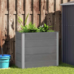 Canteiro elevado para jardim wpc 100x50x91 cm cinzento