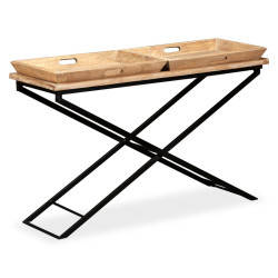 Mesa consola madeira de mangueira maciça 130x40x80 cm