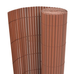 Cerca de jardim dupla face PVC 90x300 cm castanho