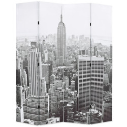 Biombo dobrável nova iorque de dia 160x170 cm preto e branco