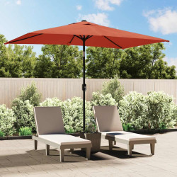 Guarda-sol de exterior com poste de metal 300x200 cm terracota