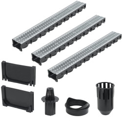 Canais de drenagem 3 pcs aço galvanizado 3 m