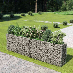 Canteiro elevado/cesto gabião 360x50x100 cm aço galvanizado