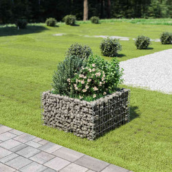 Canteiro elevado/cesto gabião 90x90x50 cm aço galvanizado
