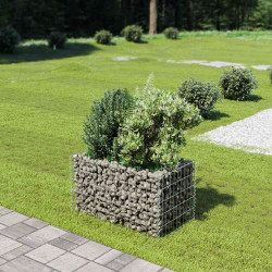 Canteiro elevado/cesto gabião 90x50x50 cm aço galvanizado