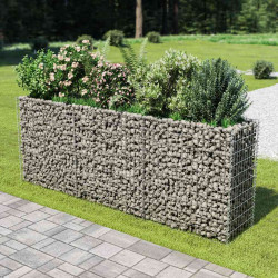Canteiro elevado/cesto gabião 270x50x100 cm aço galvanizado