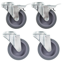 Rodas giratórias com furo roscado 4 pcs 75 mm